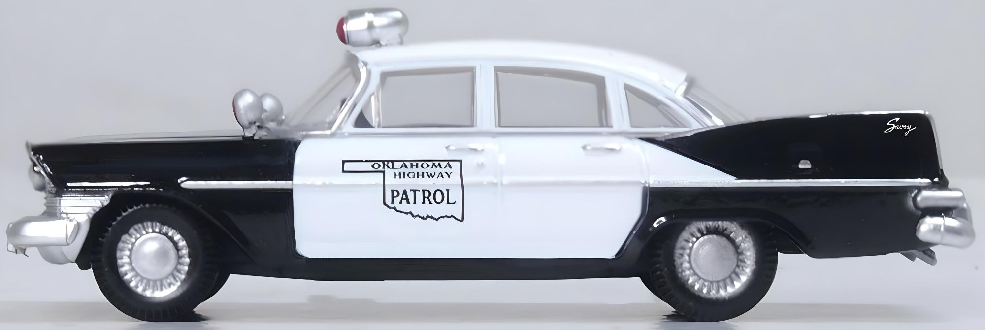 Oxford Diecast Plymouth Savoy Sedan 1959 Oklahoma Highway Patrol 87PS59001 Left