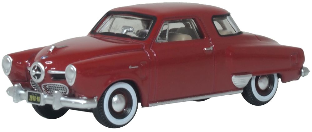Oxford Diecast 1950 Studebaker Champion Starlight Coupe Commanche Red 1:87