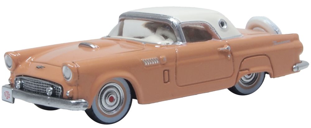 Oxford Diecast 1956 Ford Thunderbird Buckskin Tan/Cream 1:87 Scale