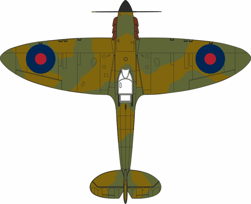Oxford Diecast Supermarine Spitfire MkI 1:72 Scale Model Aircraft AC001 From Above
