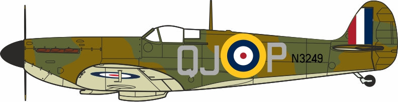 Oxford Diecast Supermarine Spitfire MkI 1:72 Scale Model Aircraft AC001 Left
