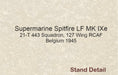 Oxford Diecast Spitfire Ixe 443 Sqn. RCAF AC098 1:72 Scale Plinth