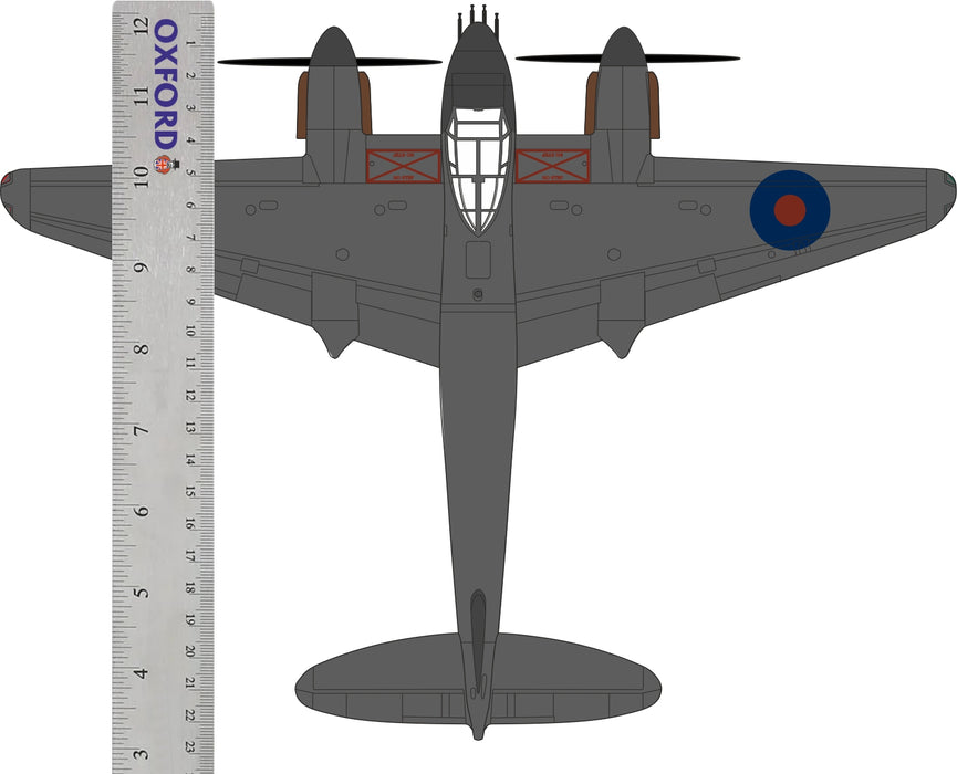 Oxford Diecast 1:72 scale model of the 23 Squadron RAF 1943 DH Mosquito AC102 Measurements