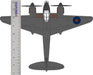 Oxford Diecast 1:72 scale model of the 23 Squadron RAF 1943 DH Mosquito AC102 Measurements