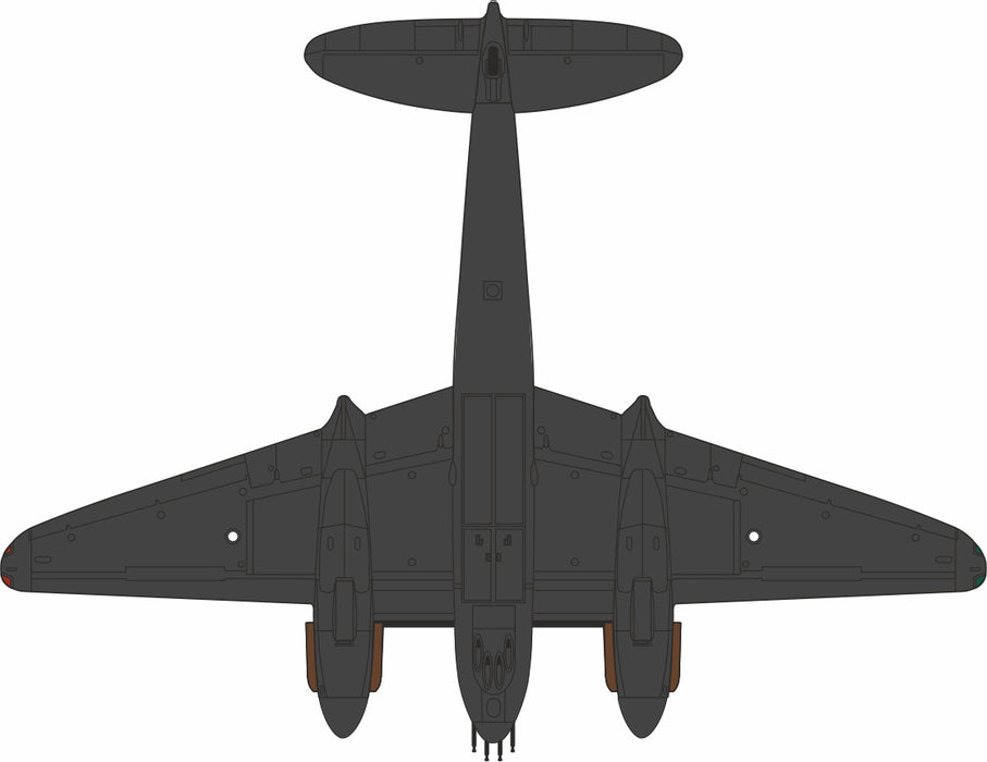 Oxford Diecast 1:72 scale model of the 23 Squadron RAF 1943 DH Mosquito AC102 Underside
