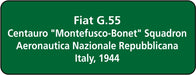 Oxford Diecast  Fiat G55 Cantauro Montefusco-Bonet Squadron 1944 AC112 Plinth Detail