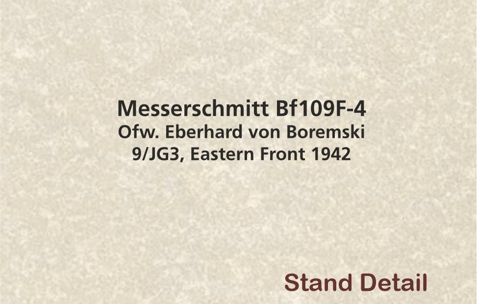 Oxford Diecast Messerschmitt Bf 109F-4/Trop-104 Eberhard von Boremski - 1:72 scale AC114 plinth detail