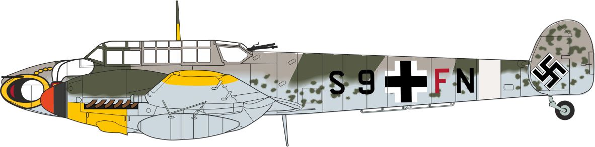 Oxford Diecast Messerschmitt Bf 110G II./ZG 1 Wespe, Luftwaffe, Montecorvino 1:72 Scale