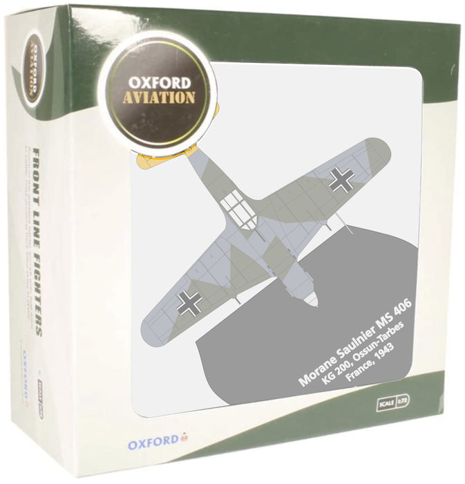 Oxford Diecast Morane Saulnier 406 KG200 Ossuntarbes France 1943 AC116 1:72 Scale Box