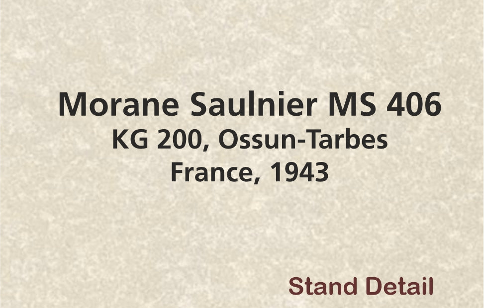 Oxford Diecast Morane Saulnier 406 KG200 Ossuntarbes France 1943 AC116 1:72 Scale Plinth Detail