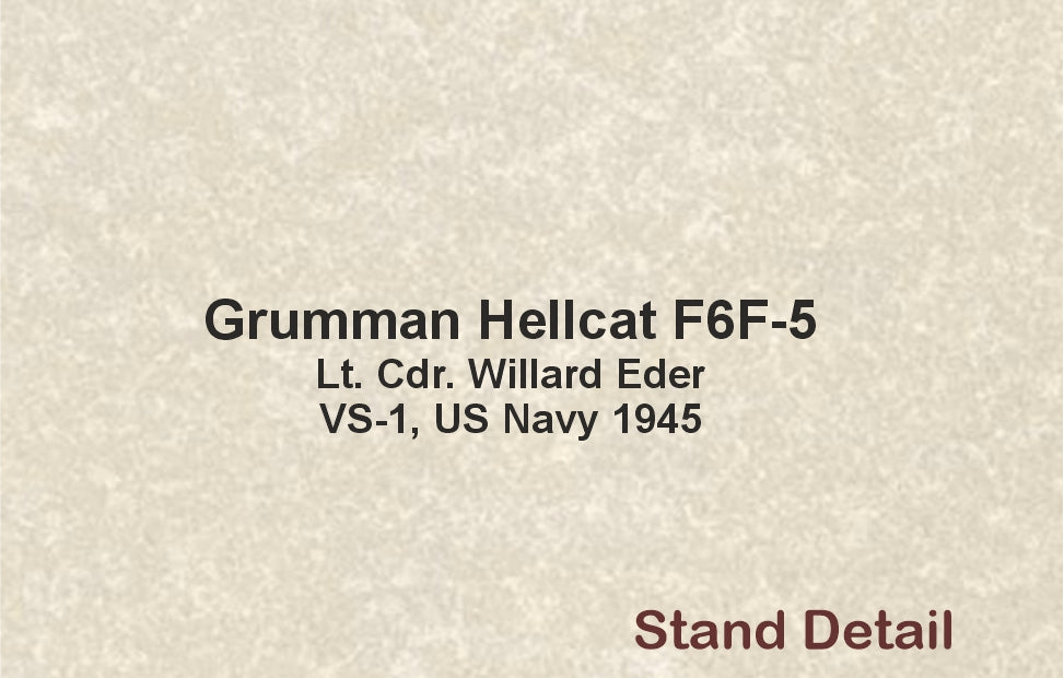 Oxford Diecast Grumman Hellcat F6F-5 Lt.Cdr.Willard E. Eder. US Navy 1945 1:72 scale stand detail