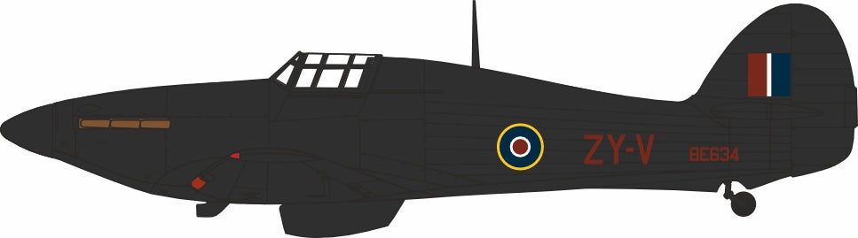 Oxford Diecast Hawker Hurricane MkIIC Nightfighter 247 Sqn. RAF 1:72 Scale