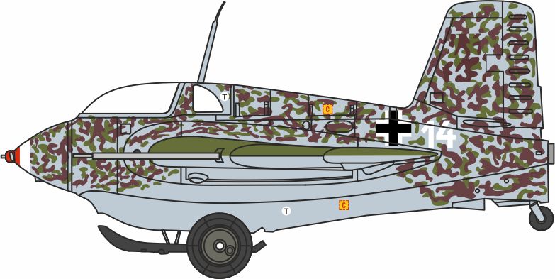 Oxford Diecast Messerschmitt ME163 1A White 14 Jg400 Brandis 1945 No Swastika 1:72 Scale