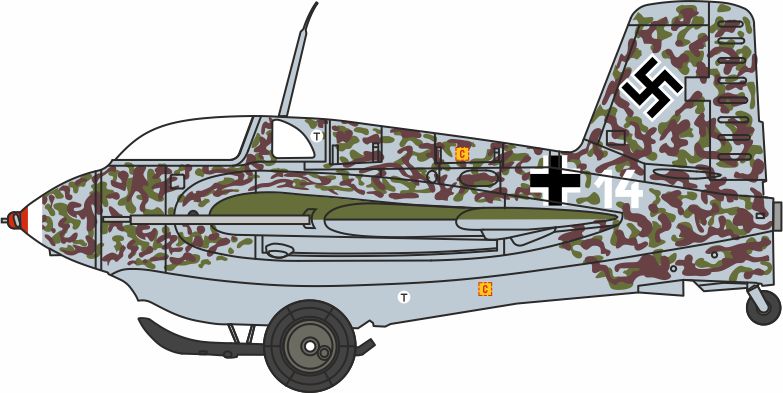 Oxford Diecast Messerschmitt ME163 1E White 14 JG400 Brandis 1945 1:72 Scale