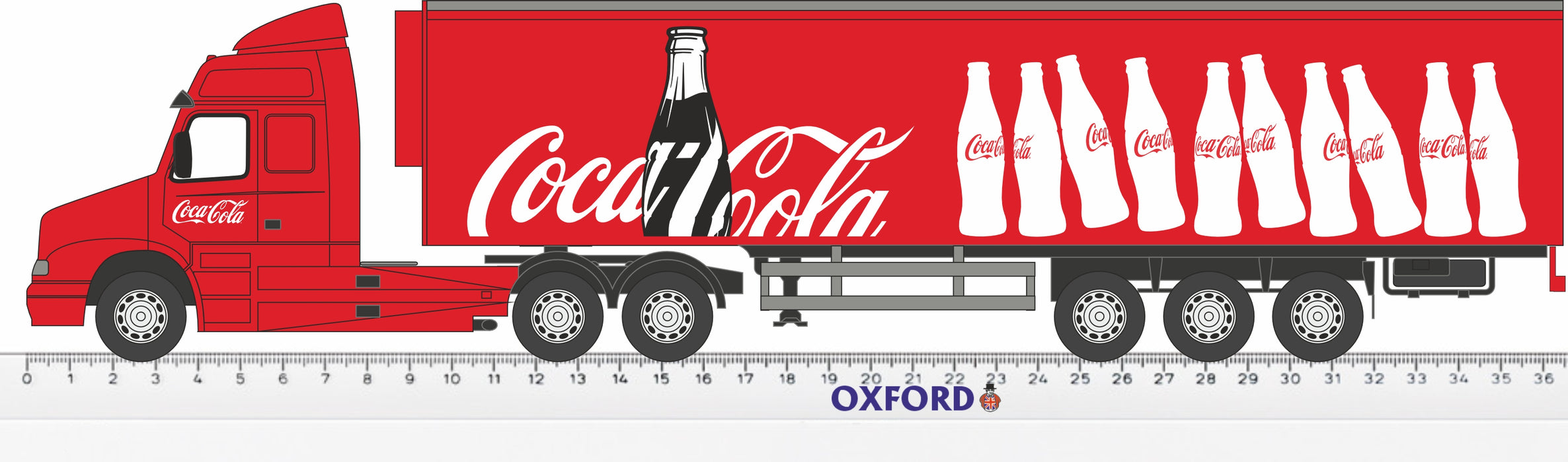 OXFORD DIECAST - SCANIA T CAB 4x2 Con Rimorchio 2 Assi COCA-COLA Noël - 1/76 ... 5055530107366 - Foto 3