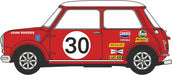 Oxford Diecast BMC Car Transporter Front with Two Mini Car 30 BMC Competitions Dept 1:76 scale right