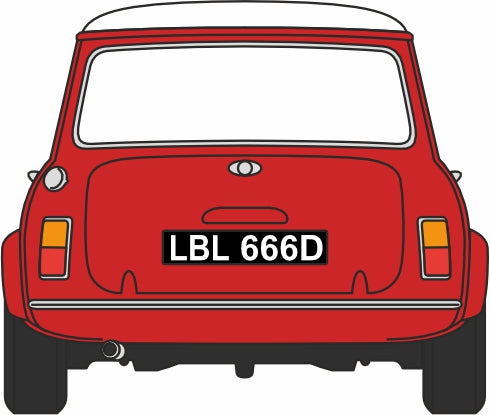 Oxford Diecast BMC Car Transporter Front with Two Mini Car 30 BMC Competitions Dept 1:76 scale Rear