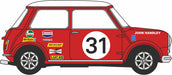 Oxford Diecast BMC Car Transporter Front with Two Mini Car 31 BMC Competitions Dept 1:76 scale right