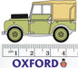 Oxford Diecast Sage Green (HUE) L/Rover Series I 80 - 1:76 Scale 76LAN180001 Measurements