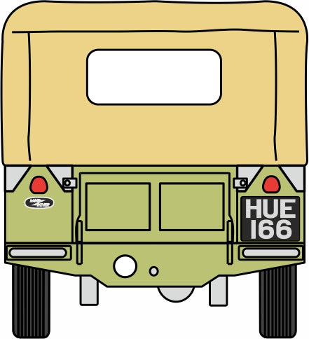 Oxford Diecast Sage Green (HUE) L/Rover Series I 80 - 1:76 Scale 76LAN180001 Rear