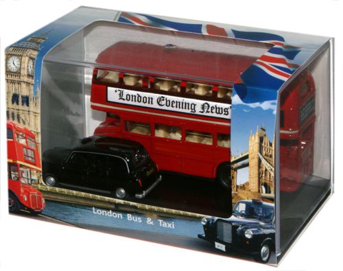 アンティーク LONDON BUS TOY Oxford Diecast London Bus & Taxi Gift - 1:76 Scale