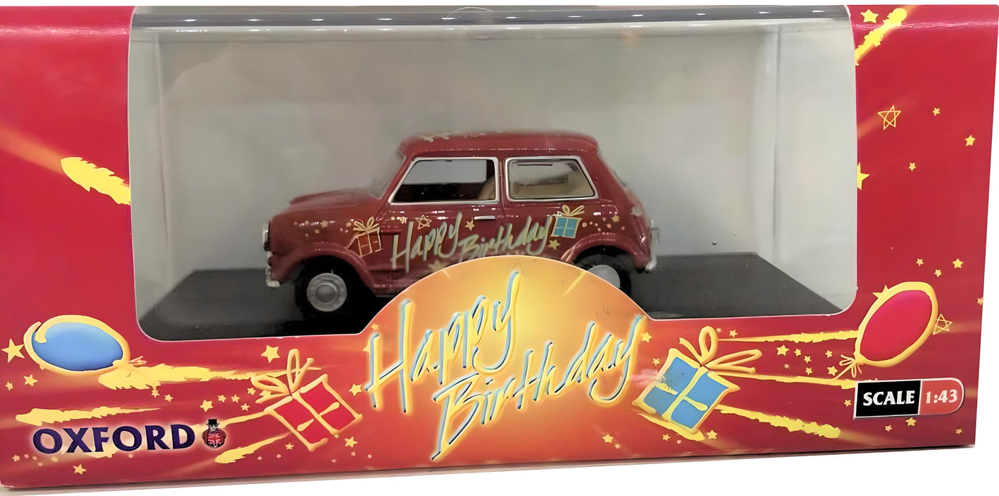 OXFORD DIECAST MIN017 Happy Birthday Mini Car Oxford Gift 1:43 Scale Model  Pack 2