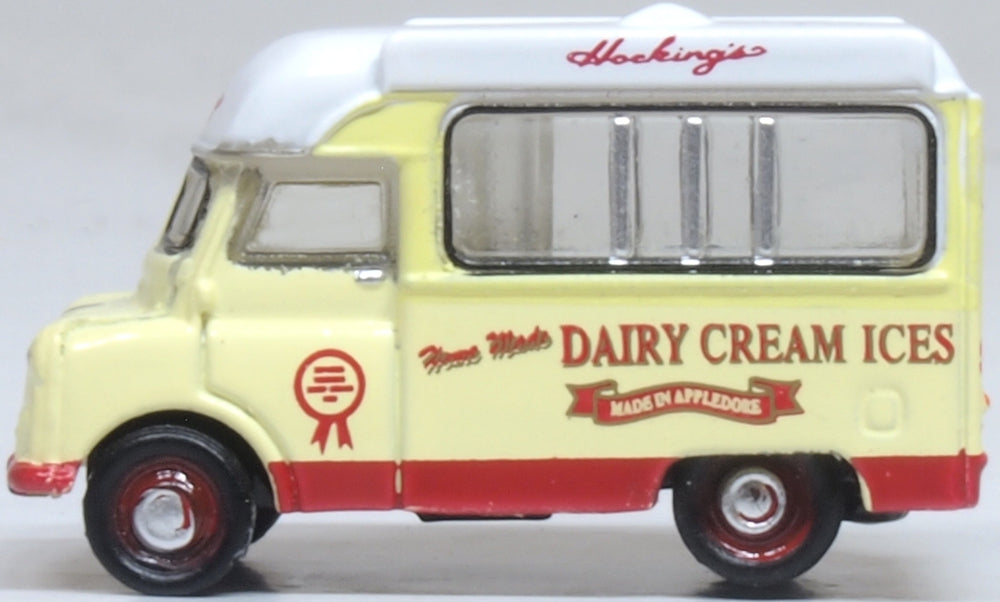 Model of the Bedford CA Ice Cream Van Hockings by Oxford at 1:148 scale.