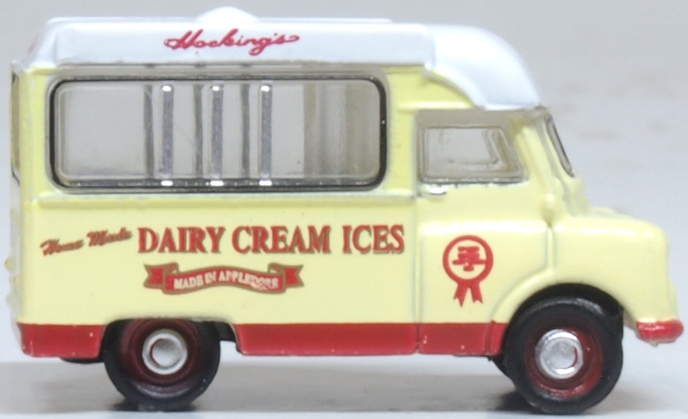 Model of the Bedford CA Ice Cream Van Hockings by Oxford at 1:148 scale.