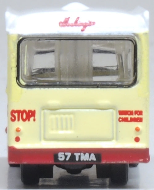Model of the Bedford CA Ice Cream Van Hockings by Oxford at 1:148 scale.