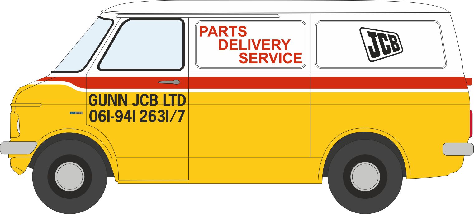 Oxford Diecast Bedford CF Van JCB 1:148 Scale