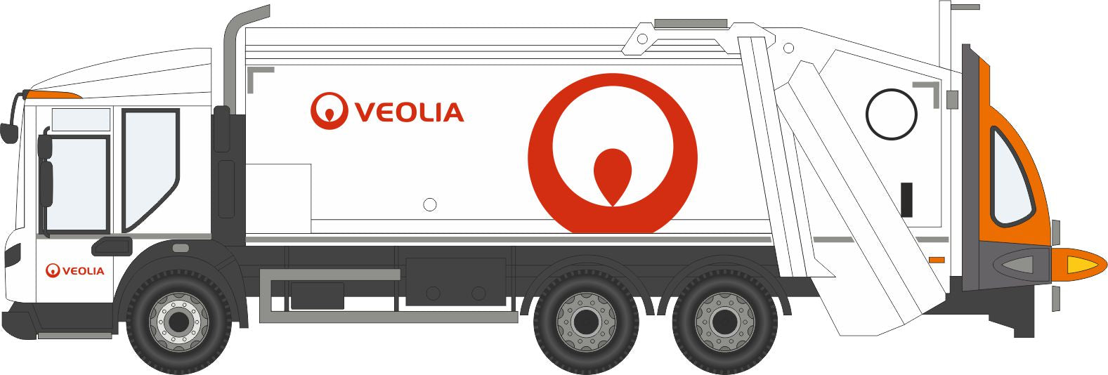 Oxford Diecast Dennis Eagle Refuse Truck Veolia 1:148 Scale