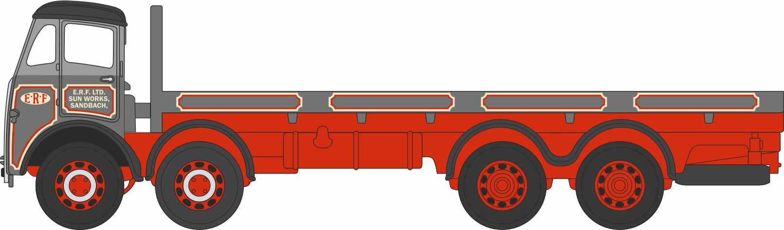 Oxford Diecast ERF V Flatbed Erf Parts Dept 1:148 Scale