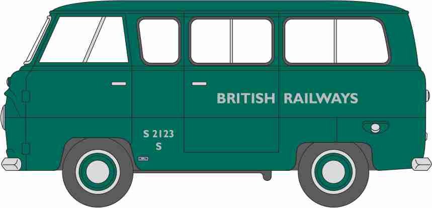 Oxford Diecast Ford 400E Minibus British Railways 1:148 Scale