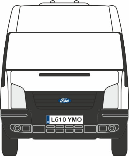 Oxford Diecast White Transit LWB High - 1:148 Scale NFT006 front
