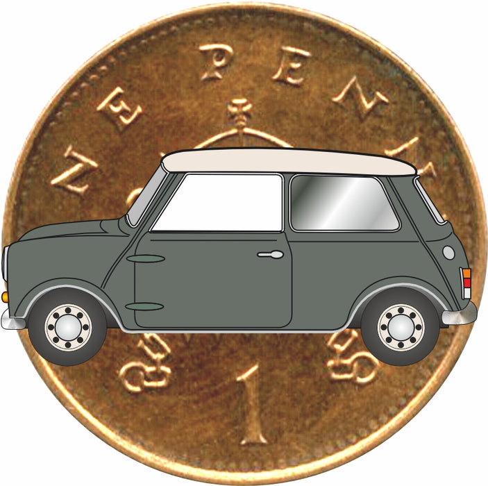 Oxford Diecast Tweed Grey-OEW Classic Mini NMN009 1:148 N Scale the siize of a penny
