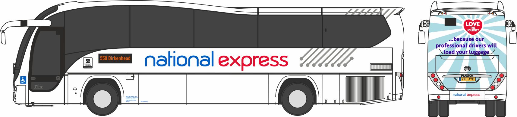 Oxford Diecast Plaxton Elite National Express 1:148 Scale