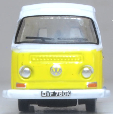 Oxford Diecast VW T2 Bay Window Camper Saturn Yellow/White 1:148
