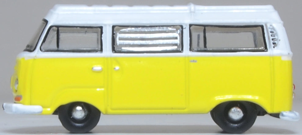 Oxford Diecast VW T2 Bay Window Camper Saturn Yellow/White 1:148