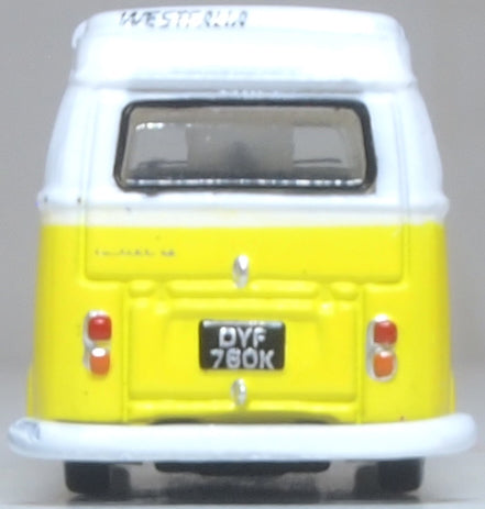 Oxford Diecast VW T2 Bay Window Camper Saturn Yellow/White 1:148