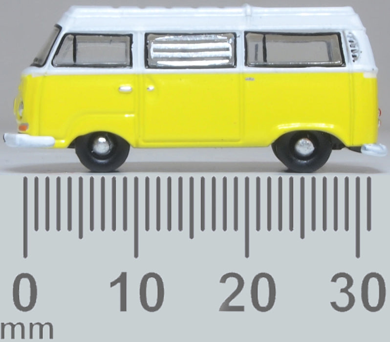 Oxford Diecast VW T2 Bay Window Camper Saturn Yellow/White 1:148