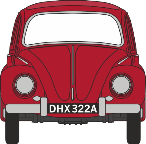 Oxford Diecast Ruby Red VW Beetle - 1:148 Scale NVWB002 Front