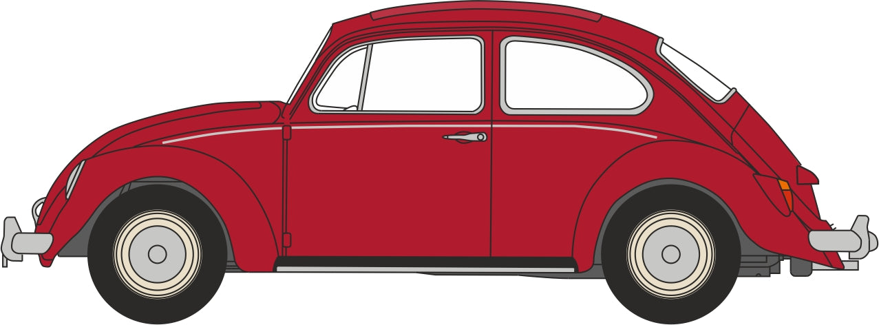 Oxford Diecast Ruby Red VW Beetle - 1:148 Scale NVWB002 Left