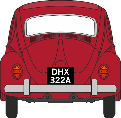 Oxford Diecast Ruby Red VW Beetle - 1:148 Scale NVWB002 Rear