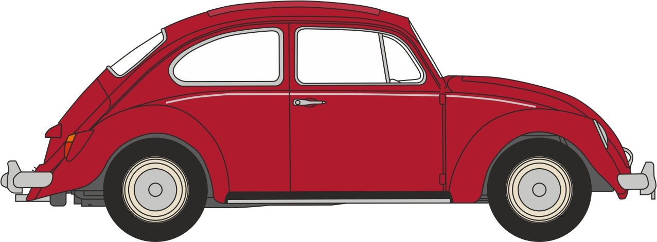 Oxford Diecast Ruby Red VW Beetle - 1:148 Scale NVWB002 Right