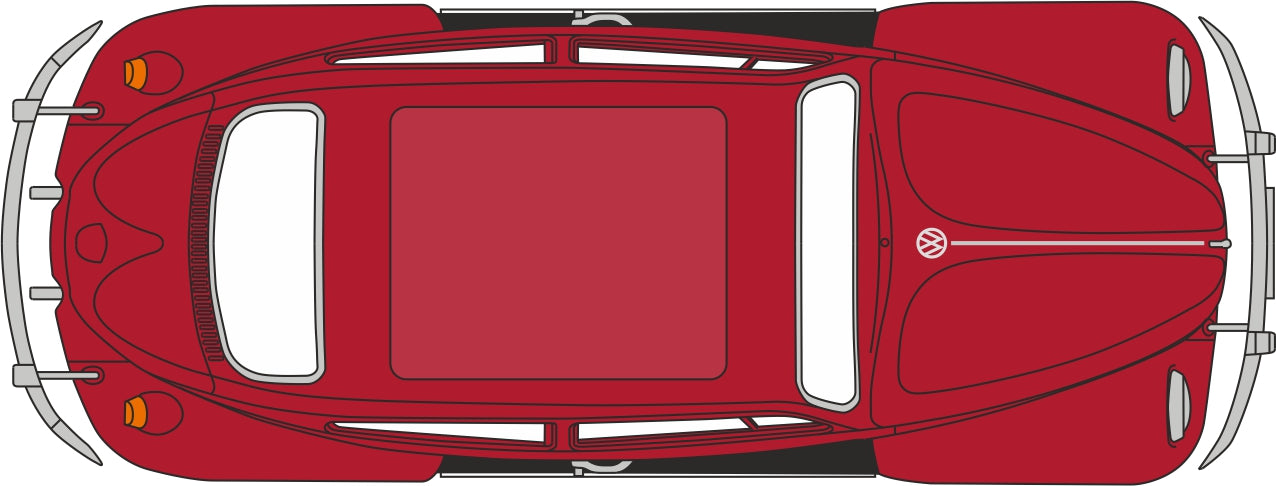 Oxford Diecast Ruby Red VW Beetle - 1:148 Scale NVWB002 Top