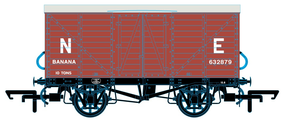 Oxford Rail GE Banana Van - LNER (pre 1937) 632879 1:76