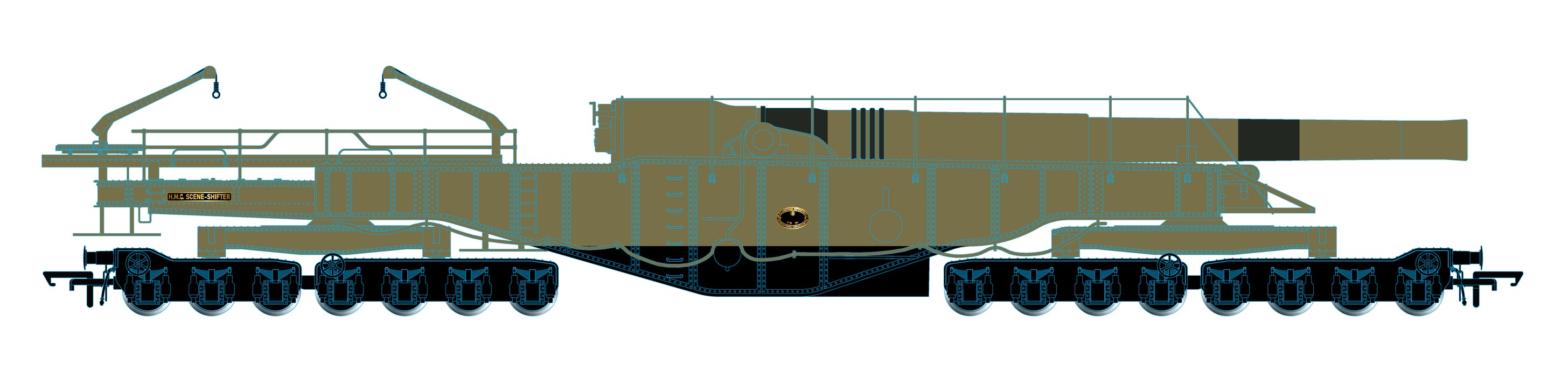 Oxford Rail Rail Gun WWII Scene-Shifter