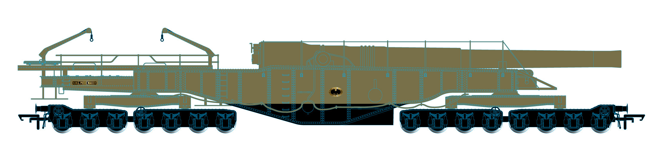 Oxford Rail Rail Gun WWII Piece Maker