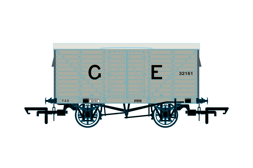Oxford Rail GER 10T Covered Van - GER 32161