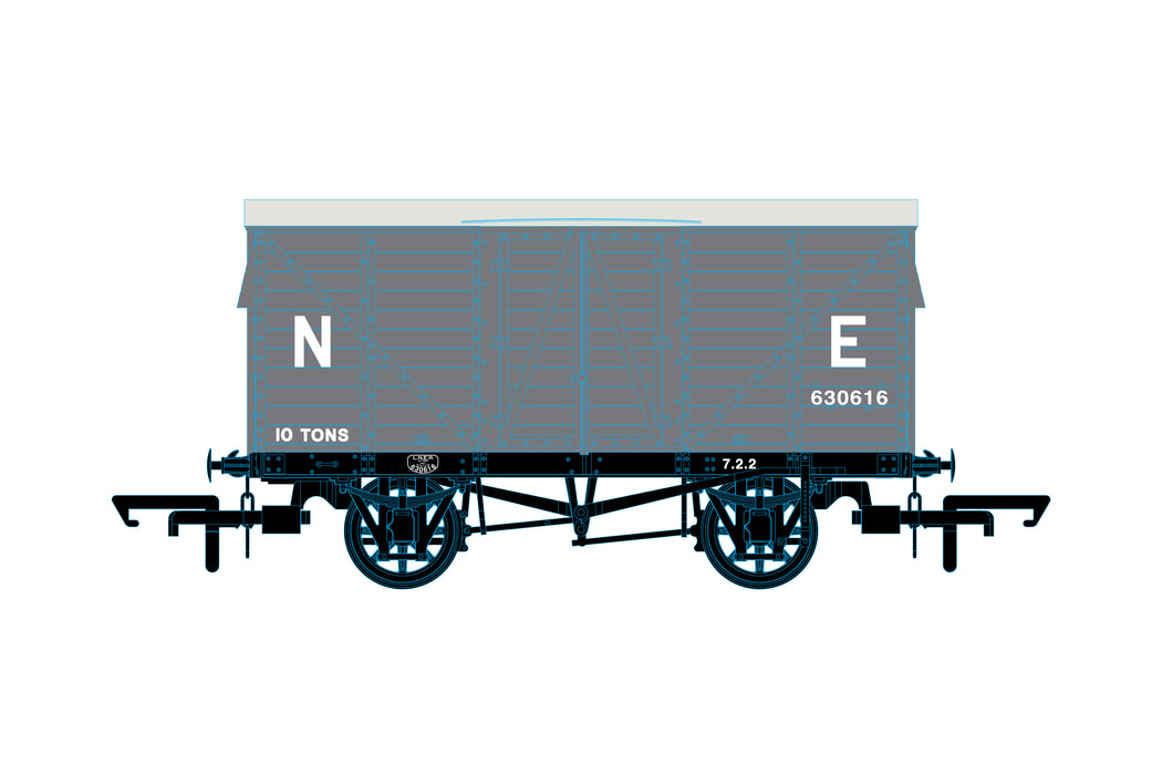 Oxford Rail GER 10T Covered Van - LNER (pre 1936) 630616